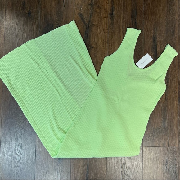 🆕 Line & Dot Halo Knit Maxi Dress in Lime SZ MED - Picture 2 of 5